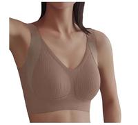 Bustier - Reggiseno sportivo da donna, imbottito, senza stiratura, classico, senza imbottitura, con seni grandi, con scollo profondo, supporto per una buona tenuta, sexy, resistente, reggiseno