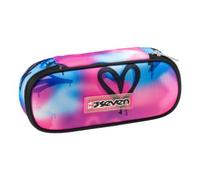 Seven Bustina Scuola Round Plus, Fucsia, Taschino Interno con Zip e Passanti Elastici Portapenne, Accessori Zaino, Scuola Elementare, Media e Superiore, Bambina e Ragazza