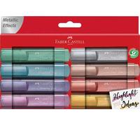 Faber-Castell 154689 - Set di evidenziatori TL 46, confezione da 8, colori metallici, con punta a cuneo a lunga durata, larghezza linea 1 - 5 mm