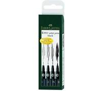 Bustina da 4 Pitt Artist Pen, neri, punta F, S, M, B