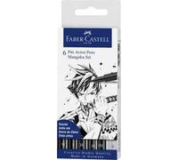 Bustina da 6 Pitt Artist Pen-Manga Nero nei tratti XS-S-SC-M-SB-B