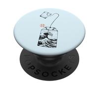 Bustina di tè Great Wave Estetica giapponese PopSockets PopGrip Adesivo