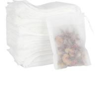 Bustina di tè vuota, filtro di carta per tè, Bustine filtro for tè Dimensioni multiple 100 pezzi Tessuto non tessuto con sigillo a cordoncino(6x8cm)