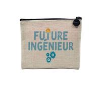 Bustina in lino Future Ingénieur Métier Sciences - Astuccio per trucco in tela effetto lino, portamonete - 15 x 10 cm, lino, 15 x 10 cm, Astuccio per il trucco