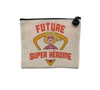 Bustina in lino - Future Super Heroine Dream Kid - Astuccio per trucco in tela effetto lino, portamonete - 15 x 10 cm, lino, 15 x 10 cm, Astuccio per il trucco