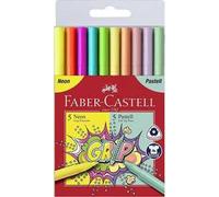 Faber-Castell Faber Castell 155310 - Pennarello Grip Colour Neon & Pastell, in confezione da 10 10er Etui (Neon Pastell)