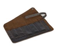 Petromax Borsa portaposate per viaggi e campeggio | 5 pezzi in pelle bovina colorata | Borsa arrotolabile con occhiello in metallo