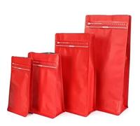 Bustine di caffè con valvola 50 pezzi Finitura opaca Rosa Grigio Blu Nero Buste di caffè tostato con chiusura lampo con valvola Sigillabile A prova di odore(Red,500g with valve)