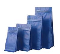 Bustine di caffè con valvola 50 pezzi Finitura opaca Rosa Grigio Blu Nero Buste di caffè tostato con chiusura lampo con valvola Sigillabile A prova di odore(Navy blue,500g with valve)