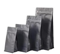 Bustine di caffè con valvola 50 pezzi Finitura opaca Rosa Grigio Blu Nero Buste di caffè tostato con chiusura lampo con valvola Sigillabile A prova di odore(Gray,100g with valve)