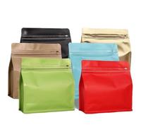 Bustine di caffè con valvola Buste in foglio di alluminio Mylar termosaldabili da 20 pezzi Buste for imballaggio con fondo piatto con chiusura a zip