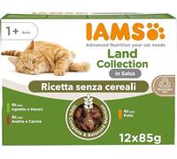Bustine di cibo umido per gatti IAMS Advanced Nutrition Grain Free Land Collection senza cereali in salsa per gatti di età superiore a 1 anno