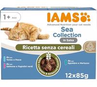 Bustine di cibo umido per gatti IAMS Advanced Nutrition Grain Free Sea Collection senza cereali in salsa per gatti di età superiore a 1 anno