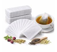 Bustine di tè usa e getta con cordino - Set di 100 sacchetti per infusione 10 x 8 cm - per tè sfuso, infusioni ed erbe - tessuto bianco non tessuto