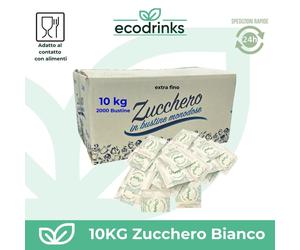 BUSTINE MONODOSE ZUCCHERO BIANCO EXTRA FINE 10 KG, 2000 BUSTINE