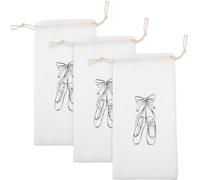 Bustine per Scarpette da Danza 3 Pezzi Bianco | Chiusura a Coulisse, per Lezioni e Pratica, Adatte a Scarpe e Nastri, Confezione da Tre