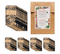 Bustine per semi, mini sacchetti regalo da etichettare e riempire a piacere con semi raccolti da sè o doni - 50 bustine di carta da pacchi marrone decorata