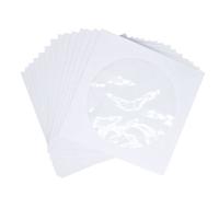 Bustine protettive per CD e DVD, buste di carta per supporti multimediali con finestra trasparente, colore bianco, confezione da 100 pezzi.