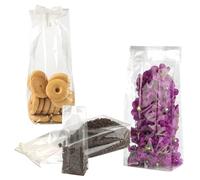 Bustine trasparenti per biscotti con fondo quadro 100 pz - cm 11x34+6