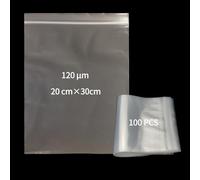Bustine Trasparenti Richiudibili,Plastica Sacchetti Con Zip 20x30CM 100 Pezzi,0.12MM Spessi, Bustine Plastica Trasparenti Utilizzato Per Una Varietà Di Piccoli Alimenti e Campioni