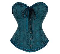 Bustini e corsetti da donna per abito da sera, indumento intimo per modellare la vita, corsetto vittoriano, top modellante per il corpo, corsetteria, set di indumenti, 01# Blu, 3XL