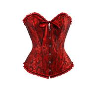 Bustino Corsetto Donna Burlesque Overbust Corsetti Nero Sexy Pizzo Push Up Vintage Gotico Corsetto Elegante Corpetto Casual Carnevale e Halloween Festa Stringivita Modellante Dimagrante Bustino