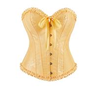Bustino Corsetto Donna con Volant Corsetti Donna Fronte Aperto Disossato Corpetto Top Addominale Dimagrante con Regolabile Coulisse Bustier Push Up Shapewear Corset Applica a Abito da Festa Corsetto