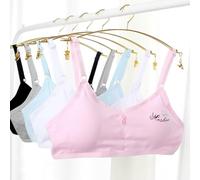 Bustino sportivo per ragazze traspirante con inserti rimovibili/solette removibili rimovibili supporto leggero con U-back Fitness Taglie per 10-16 anni, 5 confezioni, 30-34A