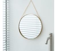 Bustlwor Parete da Appendere Specchio da Bagno, 20 cm Specchio Tondo da Appendere, per Bagno, Corridoio, Soggiorno, Camera (Oro)