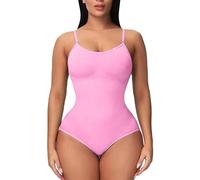 Busto aperto a compressione, body da donna, modellante, tanga, modellante per la pancia, rosa, L