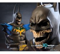 Busto Batman Halloween Stampa 3D Resina, Taglia 18Cm (Non Dipinto)