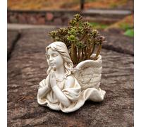 Busto di angelo in preghiera, statua da giardino, vaso per piante per