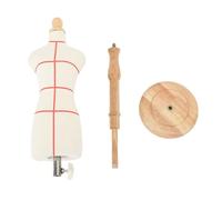 Busto Manichino 1'60, Manichini Sartoriale, Torso Femminile in Legno Faggio con Supporto - Design Realistico, Materiali Durevoli, per Cucito e Display