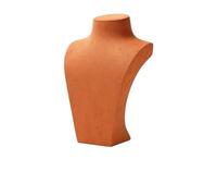 Busto Maniquí Para JoyeríA Espositore for collane in microfibra arancione, modello con collo ritratto, for vetrine(Orange-7)