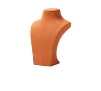 Busto Maniquí Para JoyeríA Espositore for collane in microfibra arancione, modello con collo ritratto, for vetrine(Orange-6)