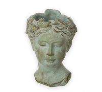 Busto per piante Valo, ceramica, grigio, H 22 cm, busto di donna, testa di donna, figura per piante
