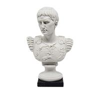 Busto Statua Design: Cesare Augusto Ottaviano (Imperatore Romano) - Riproduzione busto, scultura in marmo e resina - circa 15 cm, 350 gr. - Prodotto in toscana, Design Made in Italy - Idea Regalo Casa