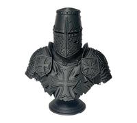 Busto Templare in PLA/PETG, Stile Medievale da Dipingere (Nero Opaco) | Per il tempo libero creativo, modellismo e decorazione, statuetta 3D, oggetto decorativo fantasia, busto cavaliere