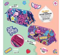 Bustona Triangolare TintaUnita CLICK CHIC - Astuccio Scuola Colorato con Patch P