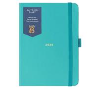 Busy B 2026 Diary A6 Weekly Planner with To-Do Lists & Notes Pages - Compact Turquoise Journal - Week-to-View Layout, 3 Pockets & Year Planner