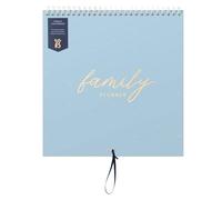 Busy B 2026 Wall Calendar - Family Calendar, Powder Blue Design with 5 Columns & Storage Pockets - Monthly 2026 Calendar for Busy Families with Colour-Coded Stickers - 23.5 x 25.5cm