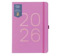 Busy B 2026 Weekly A5 Diary Planner with Faux Leather Winter Berry Cover - Daily Life Organiser, Jan-Dec - Pockets, Stickers & Notes Pages - Clever Design for Work, Home & School Planning