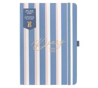 Busy B A5 Diary - Mid-Year 17 Month Aug '25 - Dec '26 - Stripe Academic Diary Cover - Week to View Planner with Pen Loop, Tear-off Lists, Elastic Closure Band & Storage Pockets
