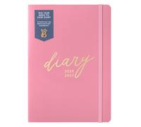 Busy B A5 Week-to-View Diary - Mid-Year Academic Planner- Aug '26 - Aug '27 - Bright Pink Journal - Weekly Layout opposite a Notes Page, Goals, Expenses, Pen Loop & Elastic Closure