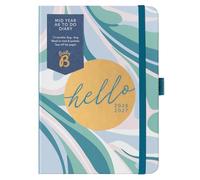 Busy B A6 Diary - Mid-Year Academic Planner - Aug '26 - Aug '27 - Marble Print Journal - Week-to-View with To-Do Lists, Notes Pages, 3 Pockets, Pen Loop, Year Planner & Elastic Closure