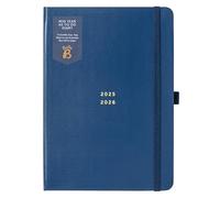 Busy B Agenda scolastica in formato A5, agosto '25, agosto '26, copertina blu navy, agenda settimanale con lista delle cose da fare, pagine per appunti, visualizzazione settimanale, 3 tasche, planner