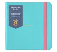 Busy B Libro delle password, copertina turchese, tutte le password Internet in un unico posto, memorizza un massimo di 186 dettagli di accesso a Internet, design compatto e discreto con indice dalla A