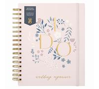 Busy B - Pianificatore di matrimonio - Bellissima agenda per matrimoni rilegata a spirale rosa e oro con quattro sezioni a schede, liste di controllo, note e tasche portaoggetti
