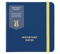 Busy B Registro di compleanno - copertina blu navy - design piccolo e compatto, promemoria di compleanno, ordinato per mese per facile riferimento, spazio per più compleanni per data e fascia elastica