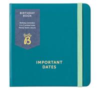 Busy B Registro di compleanno - copertina in pino - design piccolo e compatto, promemoria di compleanno, ordinato per mese per facile riferimento, spazio per più compleanni per data e fascia elastica
